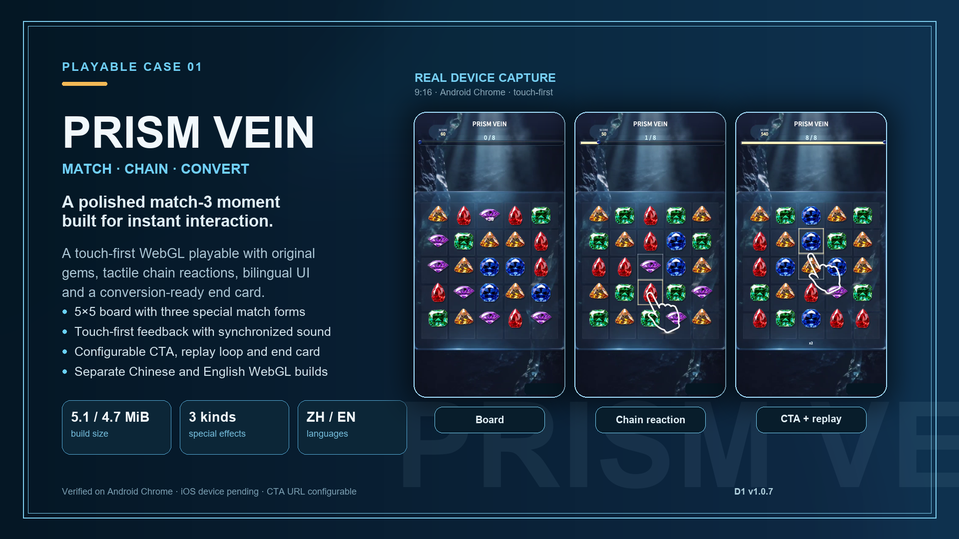 D1 Match-3 Playable case card